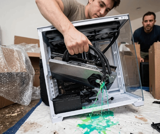 水冷管被当作把手:万元旗舰RTX 4090当场报废!