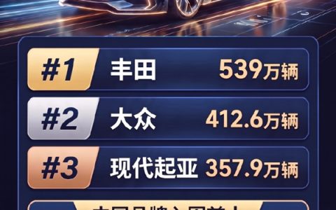 上半年全球车企销量榜公布：丰田蝉联第一