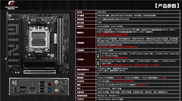 小体积不将就!七彩虹iGame B850I MINI OC V14主板评测:同级唯一异步超频 一键释放X3D满血性能