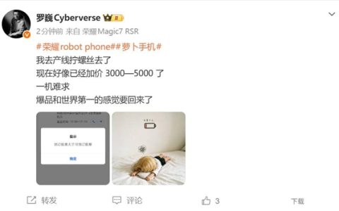 荣耀Robot Phone一机难求：黄牛加价5000元 罗巍要去拧螺丝了