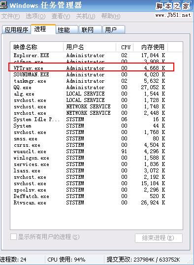 vptray.exe进程是什么?在什么情况下可以关掉不用?