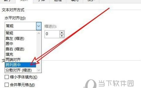 Excel2019怎么设置跨列对齐 操作方法