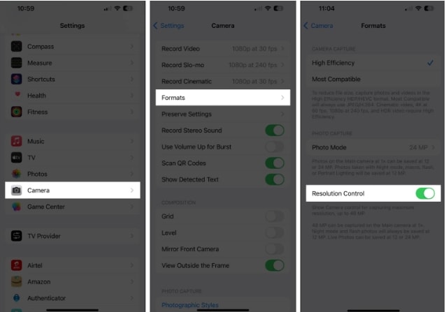 如何在 iPhone 15 系列手机上启用 48MP ProRAW 照片?