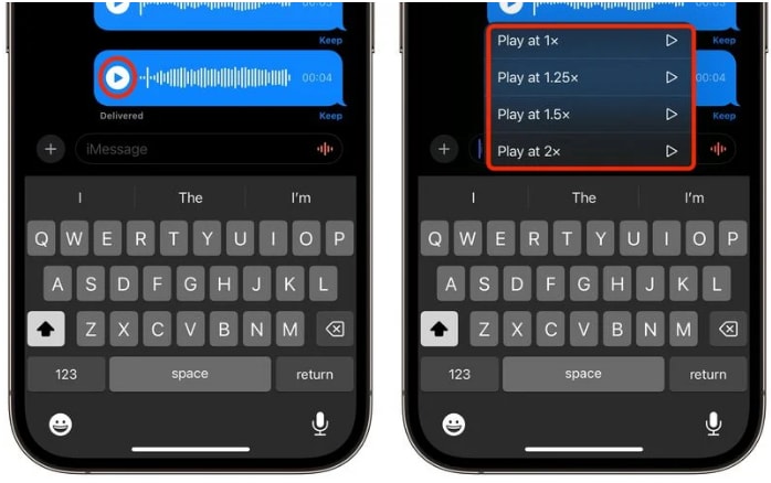 苹果iPhone 15如何调整音频消息速度?