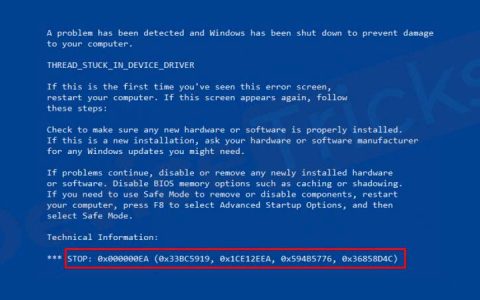 电脑蓝屏代码0x000000EA提示THREAD?STUCK?IN?DEVICE?DRIVER怎么修复?