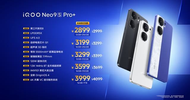 一图读懂iQOO Neo9S Pro+:超声波3D指纹+双芯 2899元起售