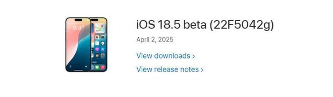 基带版本降级了! 苹果 iOS 18.5 开发者预览版 Beta 发布