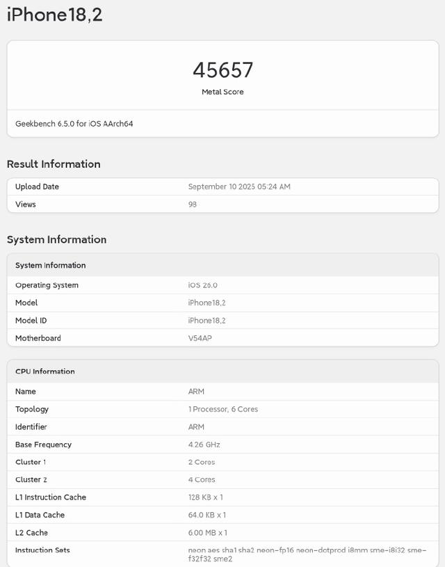 A19系列处理器挤牙膏! 苹果iPhone 17 全系运存+跑分曝光
