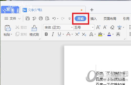 WPS开始选项