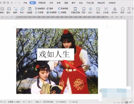WPS文字水印如何置于贴图上方 WPS文字水印设置在图片上方步骤