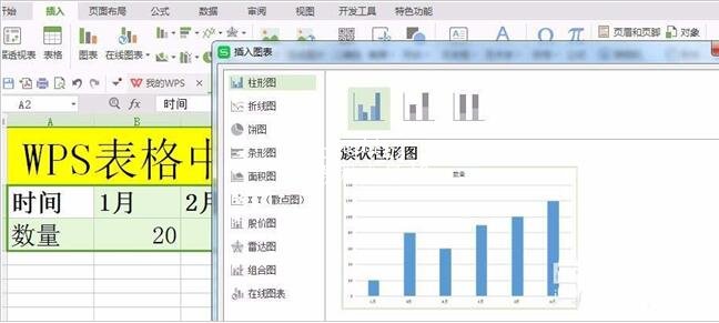 怎么将wps表格数据制作成柱形图 wps表格制作柱形图数据的步骤方法