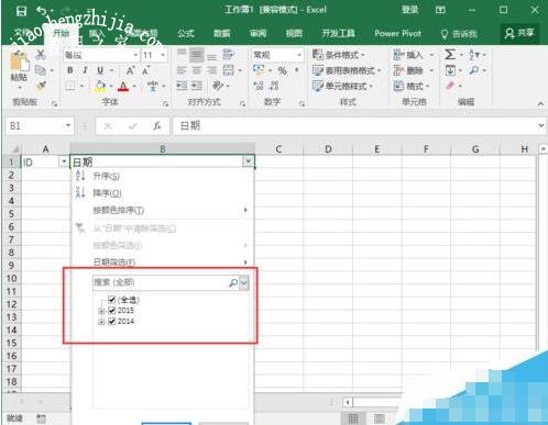 Excel怎么打开自动筛选日期分组功能