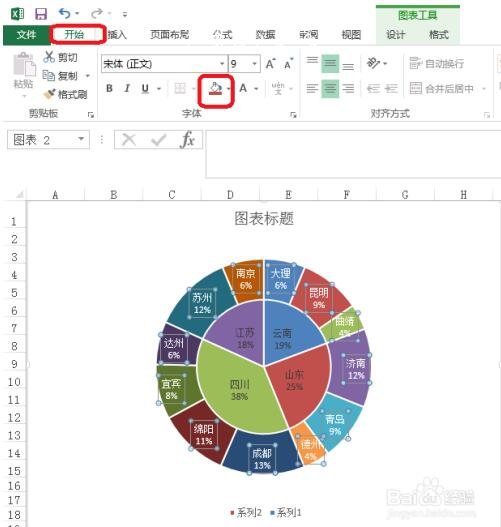 excel怎么制作双层饼图 excel双层饼图怎么美化
