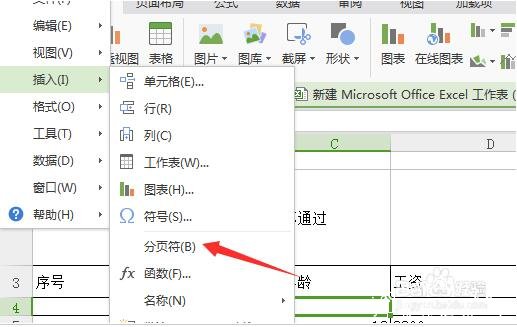 wps表格怎么添加分页符 wps表格设置分页符的步骤教程
