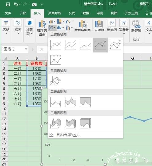 excel怎么制作组合的折线图 excel折线图和柱状图组合怎么做